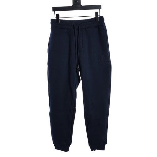 Pantaloni LOEWE Luo Yiwei in felpa scura con logo goffrato