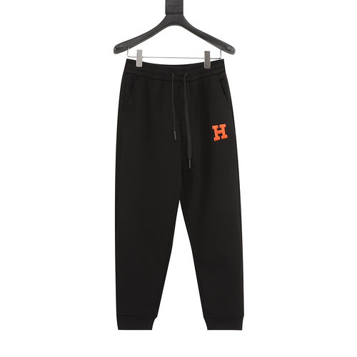 Pantaloni della tuta in felpa Hermes 23FW con logo ricamato