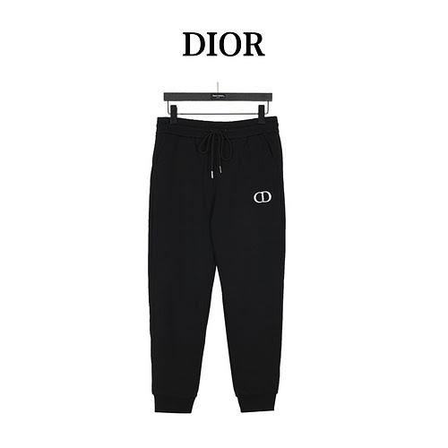 Pantaloni della tuta in cotone con logo ricamato Dior 23Fw con tasca CD