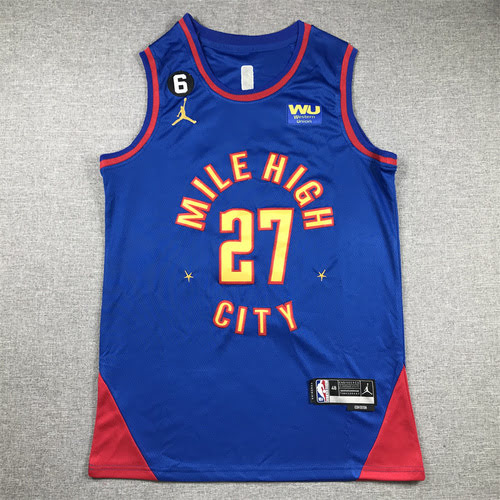 23rd season Nuggets 27 Murray blue announcement version basketball jersey with 6 logo
