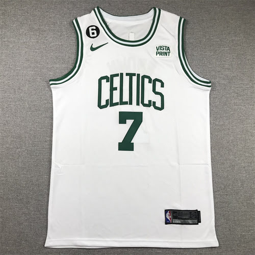 Maglia da basket Celtics n. 7 marrone bianca con logo 6