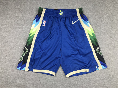 23rd season Bucks blue city version basketball pants
