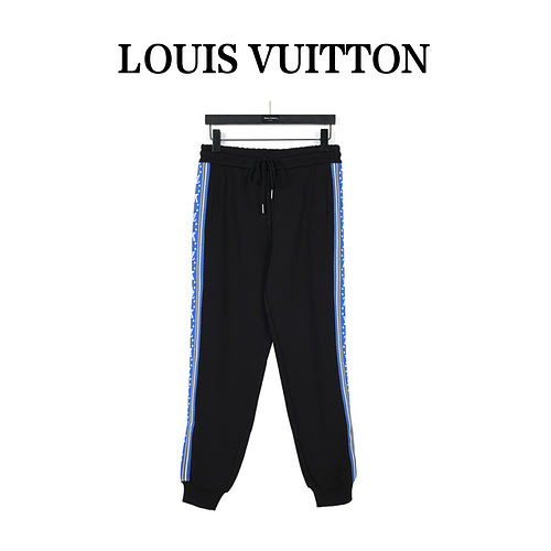 Pantaloni da tuta sportiva LVLouis Vuitton 23Fw Fair Isle a righe web blu