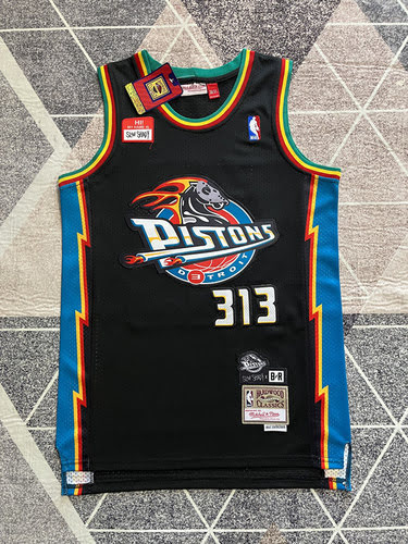 Maglia da basket nera Pistons 313 Horse Head SHADY