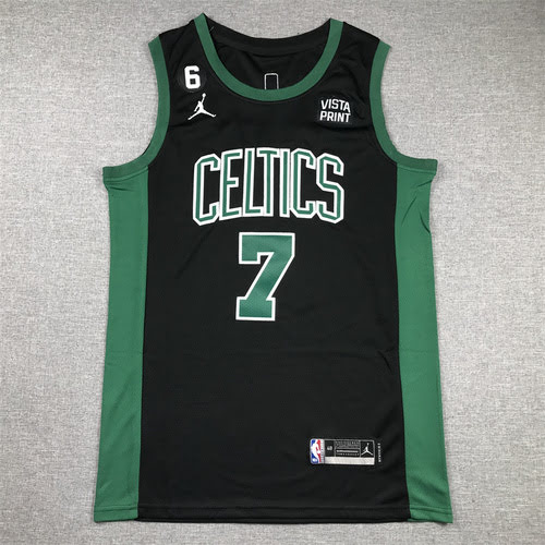 Celtics No. 7 Brown Black Basketball Jersey with 6 Logo
