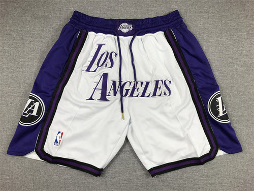 Pocket version 23rd season Lakers city version white pants basketball pants