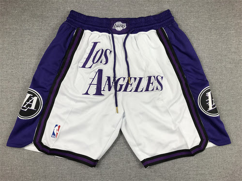 Pantaloni da basket bianchi versione tascabile della 23a stagione dei Lakers versione città