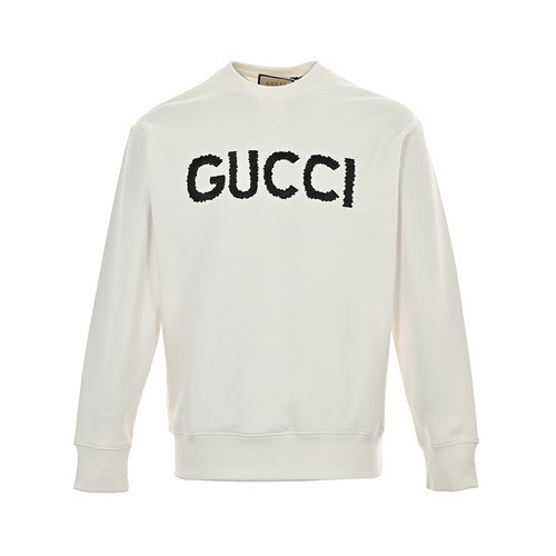 G HomeGucci 23Fw felpa girocollo con lettere tridimensionali ricamate