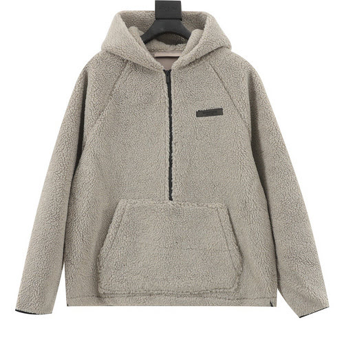 Giacca in sherpa con mezza zip Fear OfGod Essentials con doppia cucitura