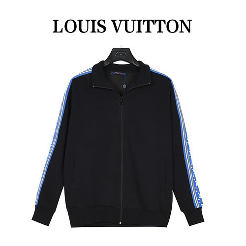 LVLouis Vuitton 23Fw Fair Isle giacca sportiva a righe blu con colletto rialzato