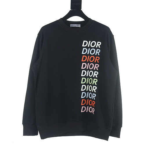 Felpa girocollo Dior CD 23FW con logo colorato stampato