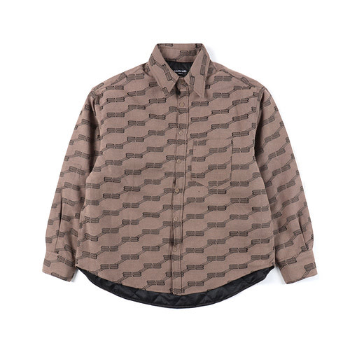 Balenciaga BLCG 23FW nuova giacca in cotone con camicia con risvolto jacquard con chiusura doppia B 