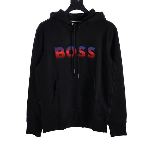 Felpa con cappuccio in velluto con scritta spazzolino HUGO BOSS 23Fw ricamata