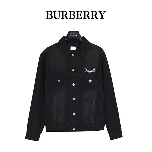 BBRGiacca in denim lavato ricamato War Horse di Burberry