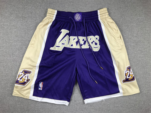 Pocket version Kobe Bryant Hall of Fame Purple Pants Silver White Basketball Pants