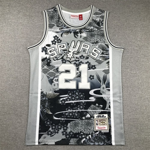 Spurs n. 21 Duncan Mitchell MN Retro in edizione limitata del coniglio