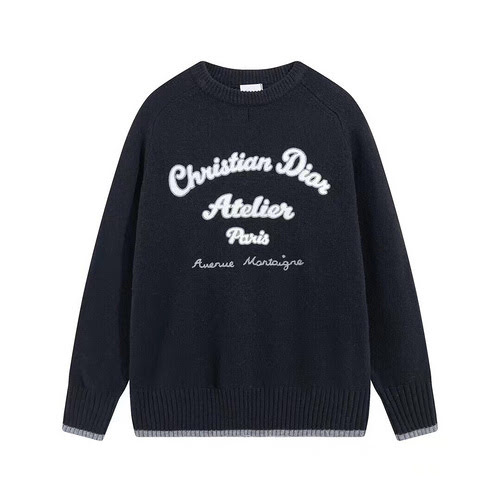 Dior CD2023FW maglione pullover in lana nuova tinta unita Christian DioAtelier ricamato