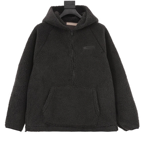 Giacca in sherpa con mezza zip Fear OfGod Essentials con doppia cucitura