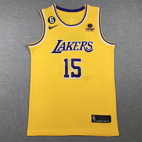 Lakers 15 Reeves Retro Yellow Round Neck 6 Standard
