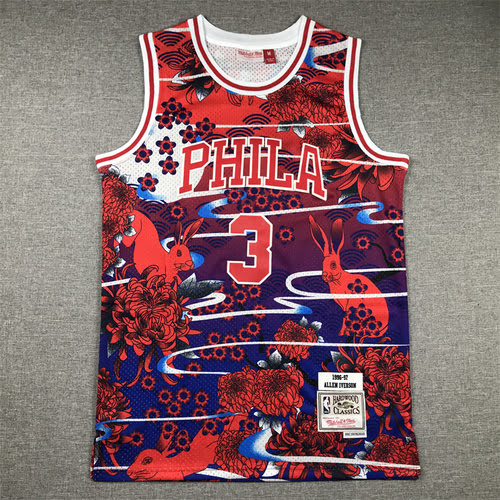 Maglia da basket Allen Iverson 76ers n. 3 in edizione limitata Year of the Rabbit