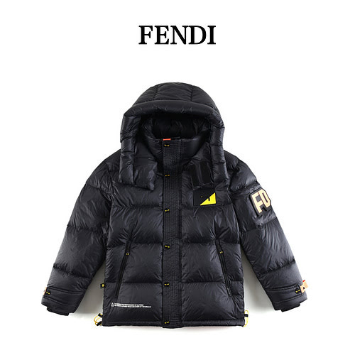 Fendi Piumino con cappuccio staccabile serie Fendi 22Fw Devils Eye, stesso stile per uomo e donna