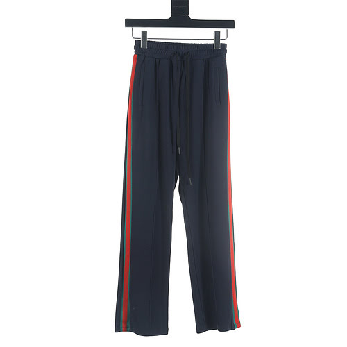 Pantaloni Gucci GUC 23Fw color block in fettuccia a righe rosse e verdi