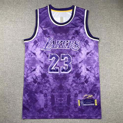 Lakers No. 23 James Flower Purple select Edition Basketball Jersey