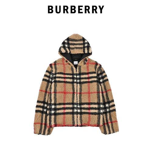 BBRGiacca classica in sherpa scozzese di Burberry