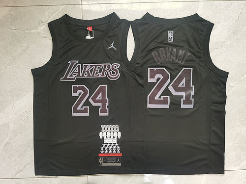 Lakers Kobe Bryant No. 24 MVP Black Basketball Jersey