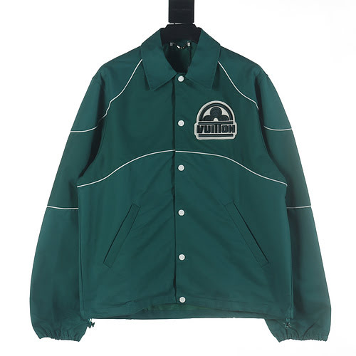 Giacca da baseball LV 23FW verde quadrifoglio