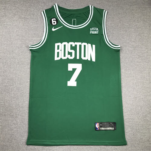 Celtics 7 Brown Green Basketball Jersey with 6 Logo