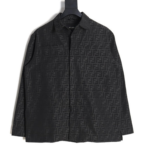 Fendi Giacca camicia in jacquard a fiori antichi Fendi 23FW FF