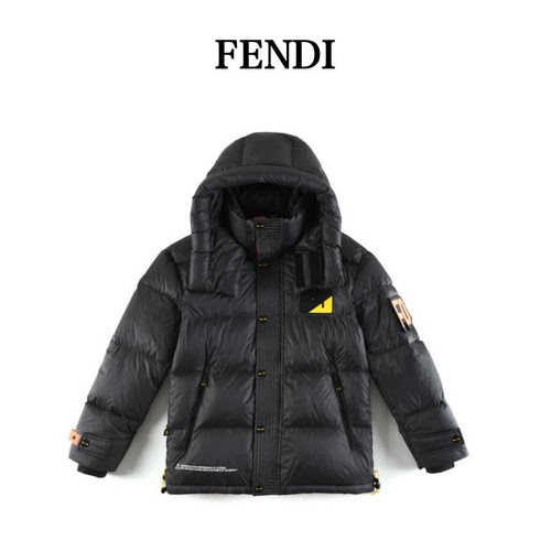 Fendi Piumino con cappuccio staccabile serie Fendi 22Fw Devils Eye, stesso stile per uomo e donna