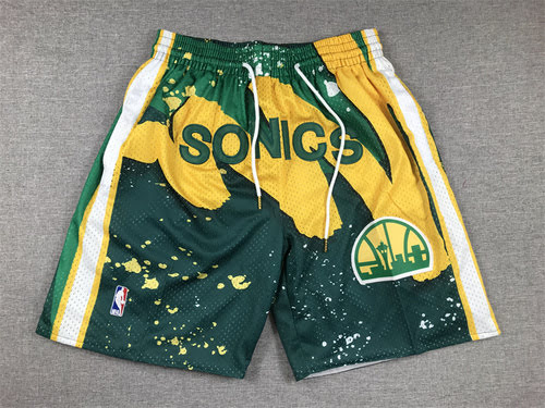 justin pocket version supersonics swingman green basketball shorts