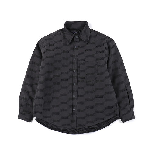 Balenciaga BLCG 23FW nuova giacca in cotone con camicia con risvolto jacquard con chiusura doppia B 