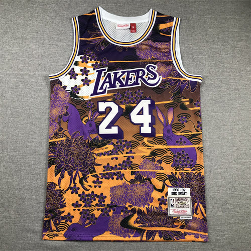 Anno del Coniglio Edizione Limitata Lakers No 24 Kobe Mitchell MN Retro