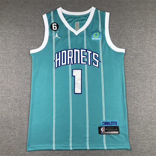 Hornets No. 1 Ball Sky Blue New Basketball Jersey Generation 6 Standard