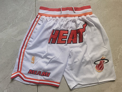Heat classic retro white basketball shorts