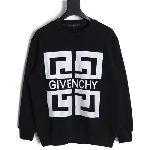 Felpa girocollo GVC Givenchy 23FW con stampa logo grande riflettente