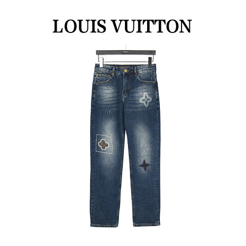 Jeans ricamati con patch LVLouis Vuitton