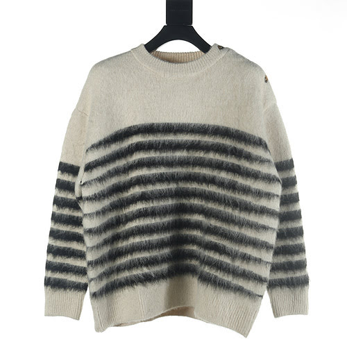 Maglione girocollo in mohair rigato BV 23FW di Bottega Veneta