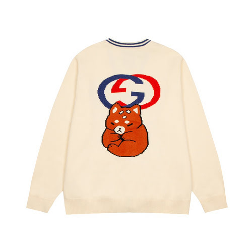 GucciCardigan in maglia con logo Gucci 23Fw motivo cartoon sul retro