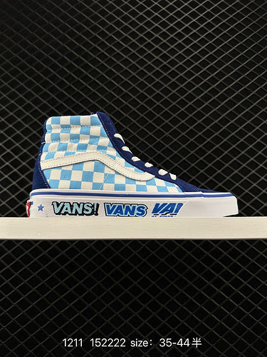 Vans Sk8-Hi Blue Plaid Vans Official Japanese Style Casual Canvas Shoes Classic Retro Casual and Ver