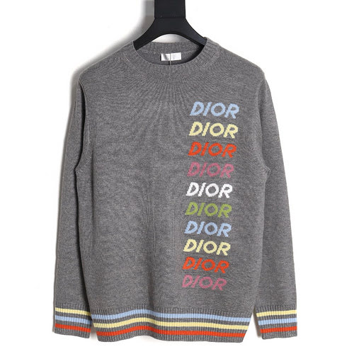 Maglione girocollo con logo colorato CD Dior 23FW