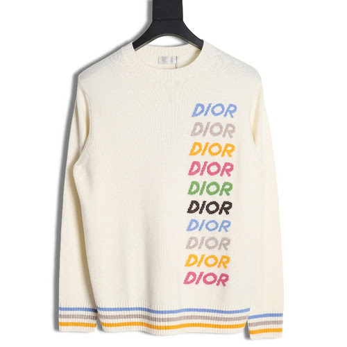 Maglione girocollo con logo colorato CD Dior 23FW