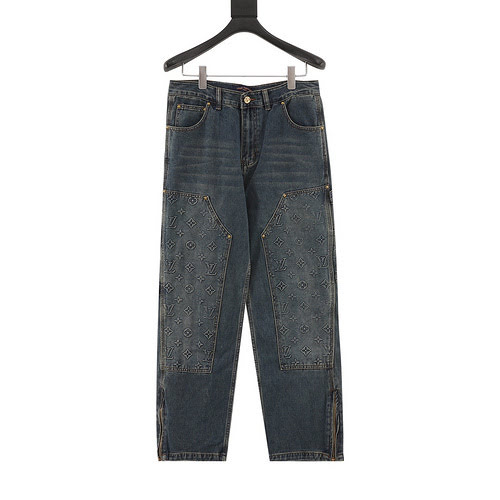 Pantaloni in denim goffrato 1V