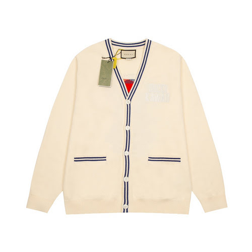 Cardigan in maglia Gucci 23Fw con logo cartoon sul retro