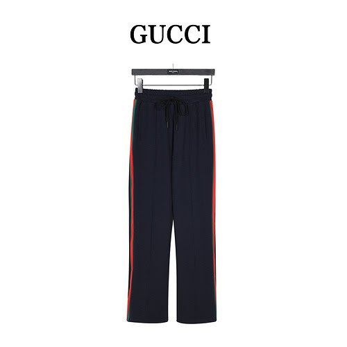 GucciPantaloni in tono con fettuccia a righe rosse e verdi 23Fw Gucci