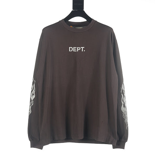 Tshirt a maniche lunghe con stampa di lettere di fiamma GD 21FW