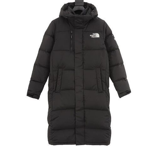 Piumino lungo North Face TNF con cappuccio